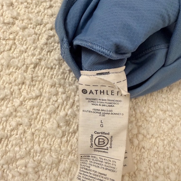 Athleta Asana Sports Bra Cottage Blue | Strappy Crossback | Size L - Picture 4 of 5